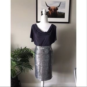 Anthropologie Cowl Neck Cold Shoulder Top